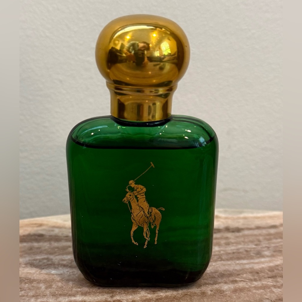 Polo Ralph Lauren Green Glass Cologne Aftershave Vintage 1.5 oz Splash Bottle